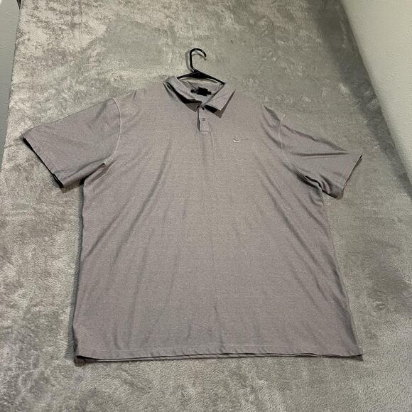 Nike Tiger Woods Collection Polo Shirt Mens 2XL Gray Golf Performance Stretch - Picture 1 of 8